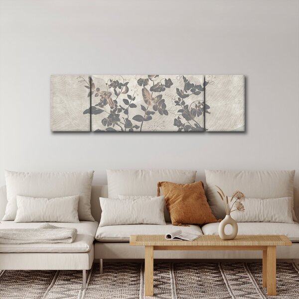 Obraz - Teksturowane liście (170x50 cm)