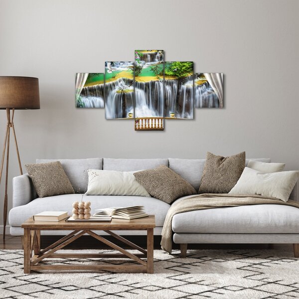Obraz - Widok magicznych wodospadów (125x70 cm)