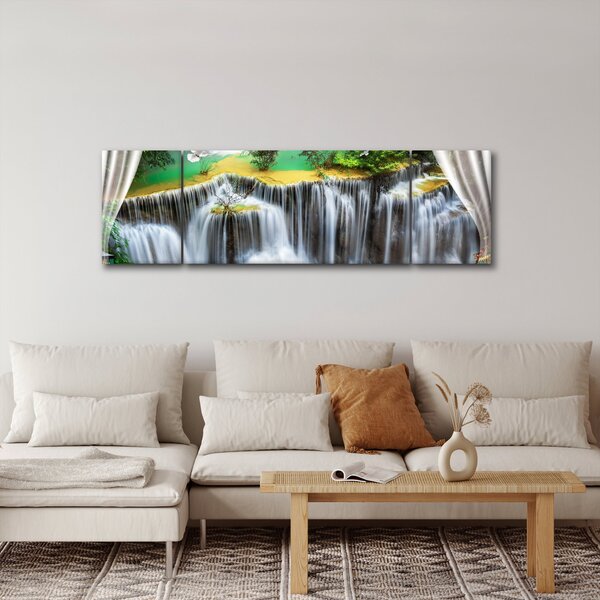 Obraz - Widok magicznych wodospadów (170x50 cm)