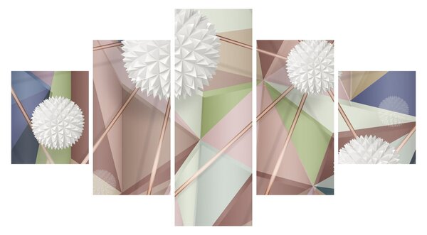 Obraz - Abstrakcja 3D w pastelowych kolorach (125x70 cm)