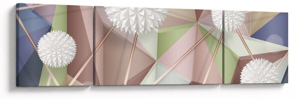 Obraz - Abstrakcja 3D w pastelowych kolorach (170x50 cm)