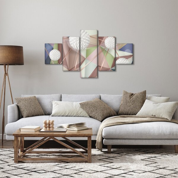 Obraz - Abstrakcja 3D w pastelowych kolorach (125x70 cm)