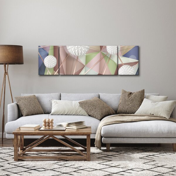 Obraz - Abstrakcja 3D w pastelowych kolorach (170x50 cm)