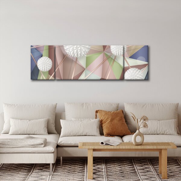 Obraz - Abstrakcja 3D w pastelowych kolorach (170x50 cm)