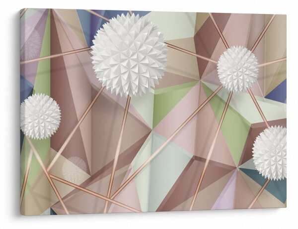 Obraz - Abstrakcja 3D w pastelowych kolorach (70x50 cm)