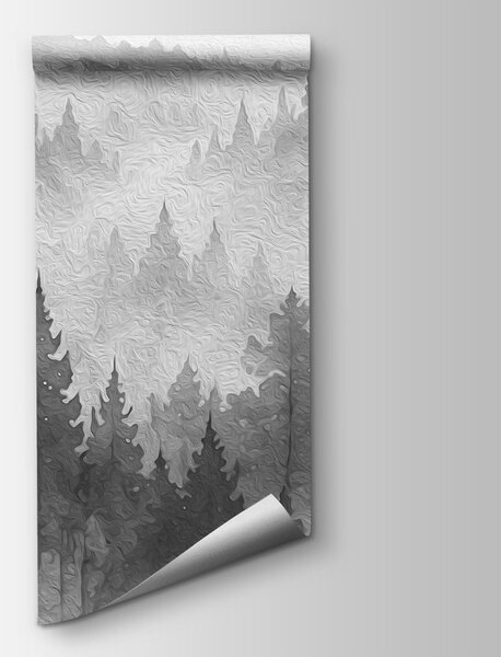Fototapeta Górski krajobraz z mgłą i drzewami, Fototapety Natura, Popularne Fototapety, t00800 - Tapeko.pl