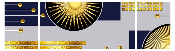 Obraz - Złote koła (170x50 cm)