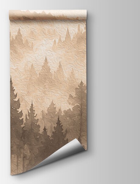 Fototapeta Mglisty górski krajobraz z drzewami i rzeką, Fototapety Natura, Popularne Fototapety, t00800v1 - Tapeko.pl