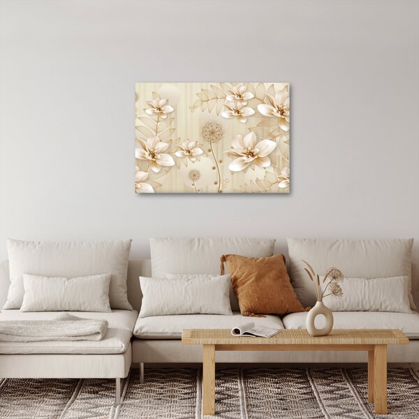 Obraz - Kompozycja złotych kwiatów (70x50 cm)
