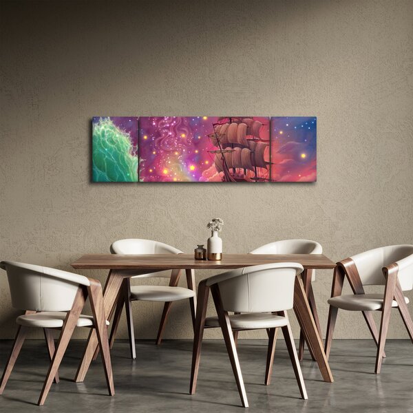 Obraz - Statek z kosmicznym niebem (170x50 cm)