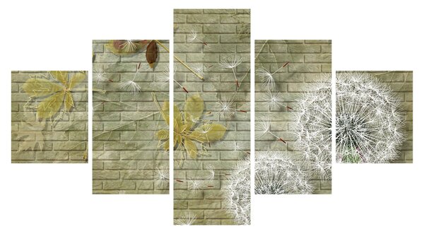 Obraz - Dmuchawce unoszone wiatrem (125x70 cm)
