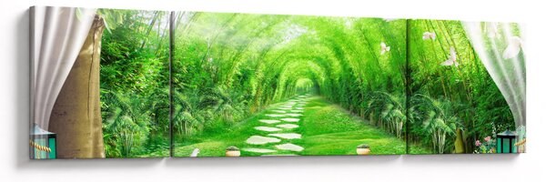 Obraz - Widok na tropikalny ogród (170x50 cm)