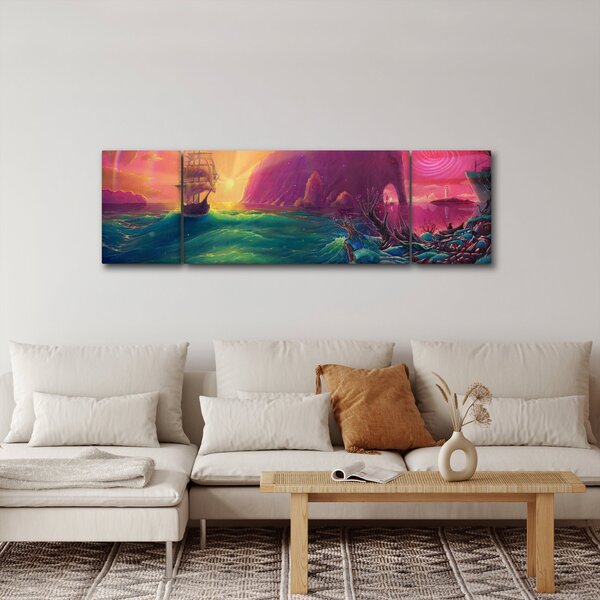 Obraz - Obraz olejny, Podróż do fantastycznego królestwa (170x50 cm)