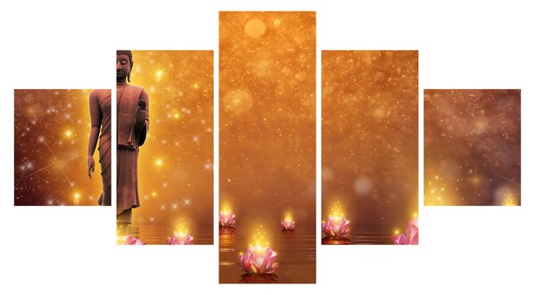 Obraz - Budda w złotym blasku (125x70 cm)