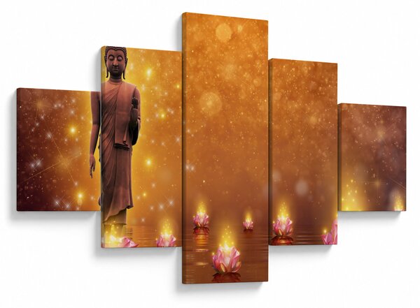 Obraz - Budda w złotym blasku (125x70 cm)