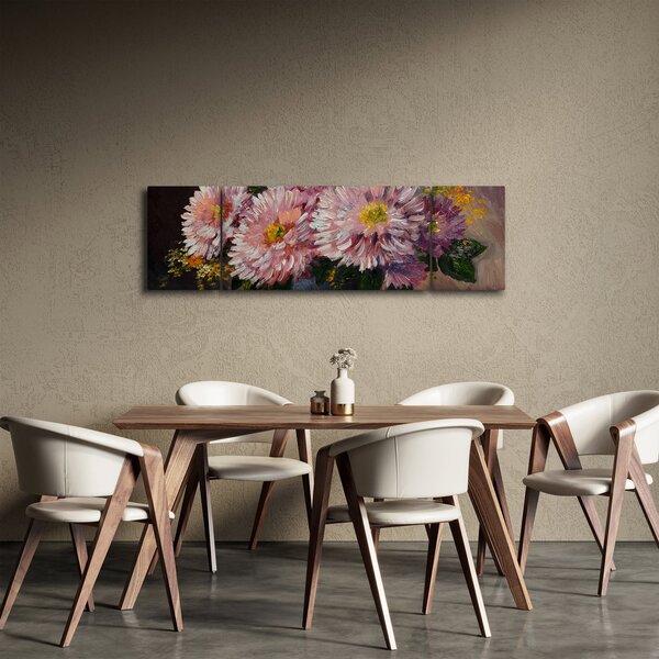 Obraz - Obraz olejny, Kwiaty w wazonie (170x50 cm)