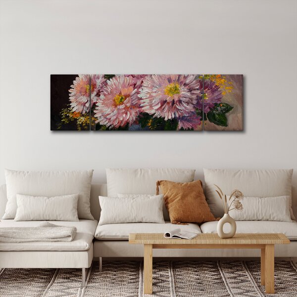 Obraz - Obraz olejny, Kwiaty w wazonie (170x50 cm)