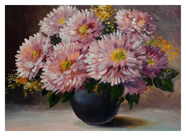 Obraz - Obraz olejny, Kwiaty w wazonie (70x50 cm)