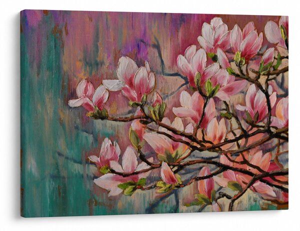 Obraz - Obraz olejny, Kwitnąca sakura (70x50 cm)