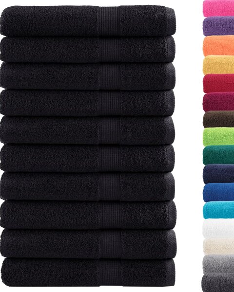 Ręczniki premium SOLUND, 10 szt., czarne, 100x200 cm, 600 g/cm²