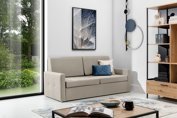 Sofa Elegantia 160 do półkotapczanu - kremowa plecionka Ado 1601 Halva
