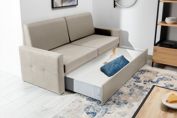 Sofa Elegantia 160 do półkotapczanu - kremowa plecionka Ado 1601 Halva