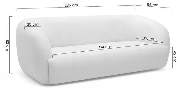 Sofa do salonu Dalin III - beżowa plecionka Ado 1601 Halva