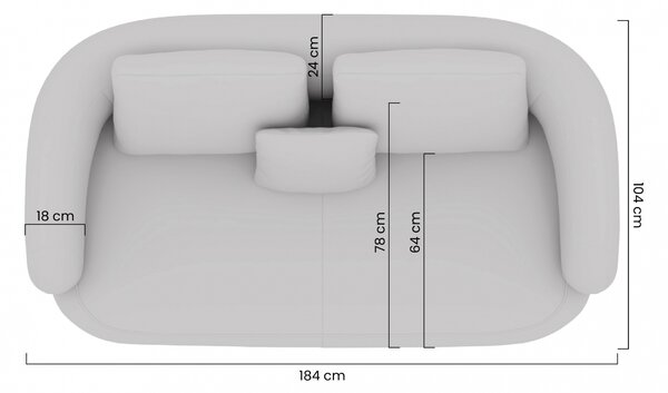 Sofa Finezal dwuosobowa - beżowy szenil Cremona 02