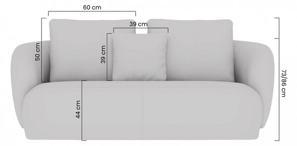 Sofa Finezal dwuosobowa - beżowy szenil Cremona 02
