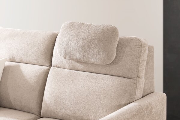 Narożnik Loario L lewostronny z wąskim bokiem - beżowy szenil Perfect Harmony 07
