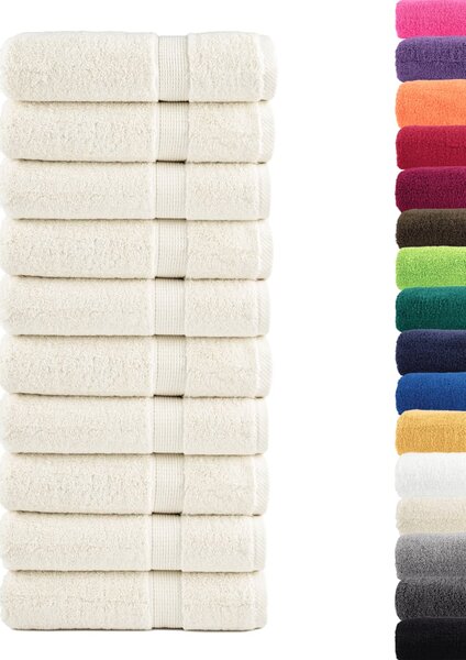 Ręczniki premium SOLUND, 10 szt., kremowe, 50x100 cm, 600 g/cm²