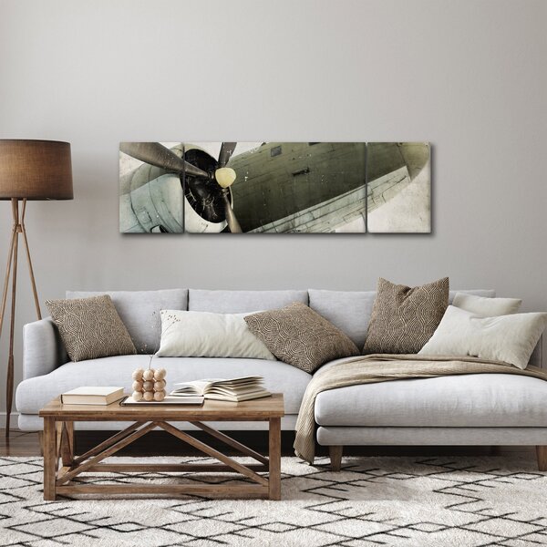 Obraz - Stary samolot śmigłowy (170x50 cm)