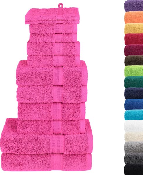 12-częściowy zestaw ręczników premium SOLUND, różowy, 600 g/cm²