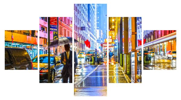 Obraz - Miasto w neonowym blasku (125x70 cm)