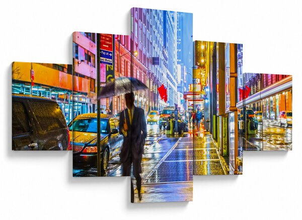 Obraz - Miasto w neonowym blasku (125x70 cm)