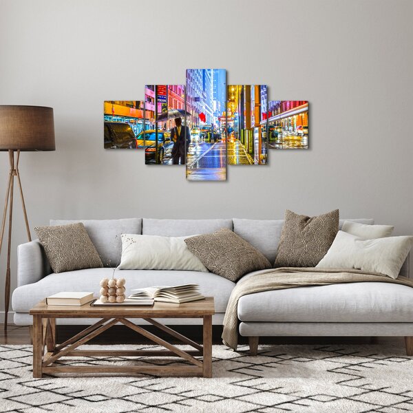 Obraz - Miasto w neonowym blasku (125x70 cm)