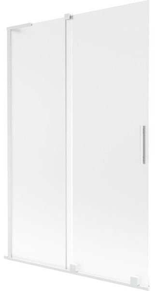 Mexen Velar L parawan nawannowy 2-skrzydłowy rozsuwany 120 x 150 cm, szron, biały - 896-120-003-31-20