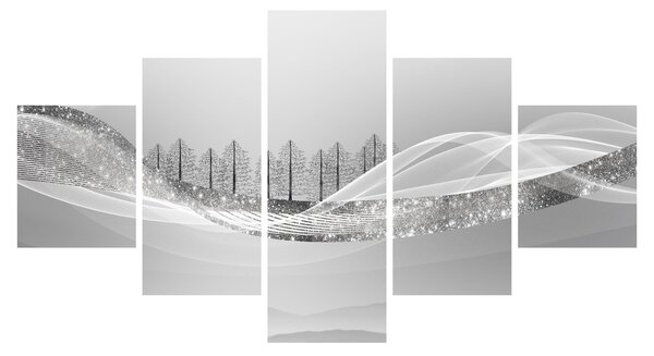 Obraz - Srebrny krajobraz (125x70 cm)