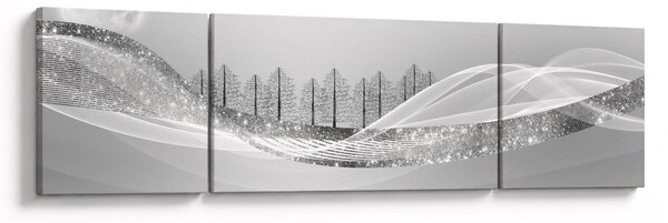 Obraz - Srebrny krajobraz (170x50 cm)