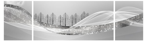 Obraz - Srebrny krajobraz (170x50 cm)