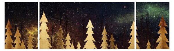 Obraz - Złota noc (170x50 cm)