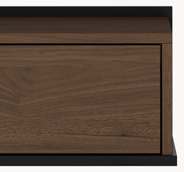 Szafka nocna wisząca Zenar z szufladą 50 cm - orzech elegant / czarny