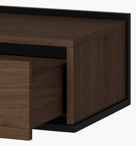 Szafka nocna wisząca Zenar z szufladą 50 cm - orzech elegant / czarny