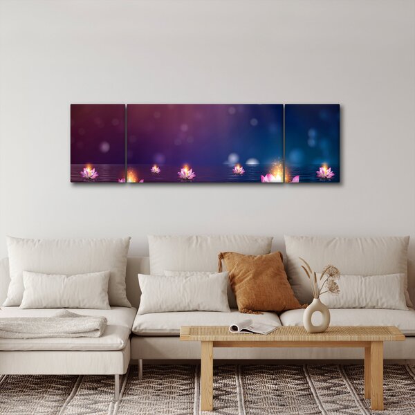 Obraz - Magiczne lilie wodne (170x50 cm)