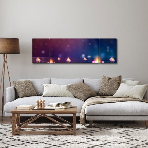 Obraz - Magiczne lilie wodne (170x50 cm)