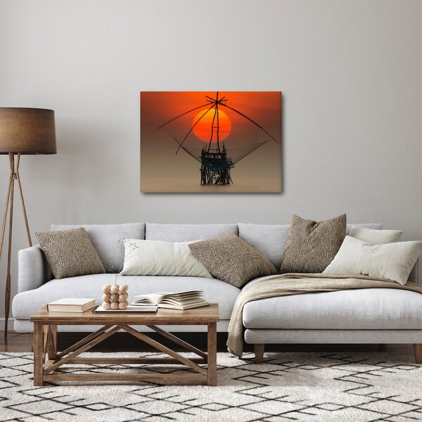 Obraz - Wschód słońca, jezioro Pakpra (70x50 cm)