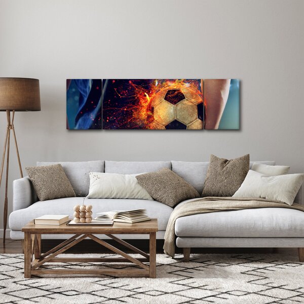 Obraz - Piłka w ogniu (170x50 cm)