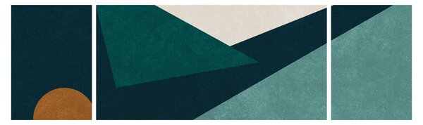 Obraz - Abstrakcja kubistyczna (170x50 cm)