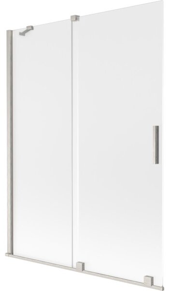 Mexen Velar parawan nawannowy 2-skrzydłowy rozsuwany 130 x 150 cm, szron, nikiel szczotkowany - 896-130-000-31-97