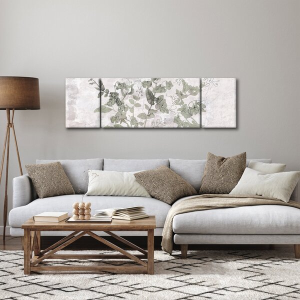 Obraz - Rośliny w gipsie (170x50 cm)
